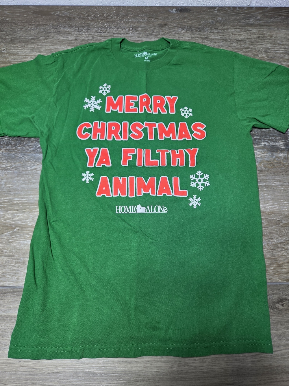 Home Alone Ya Filthy Animal Christmas Graphic T-Shirt Adult M Green